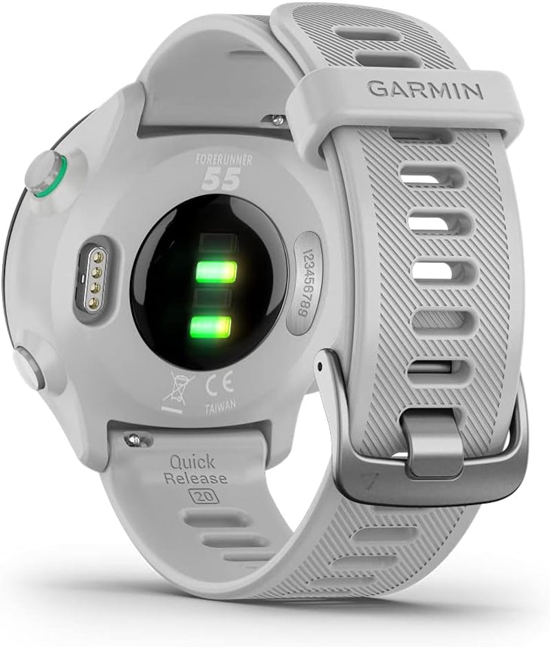 Forerunner 55, GPS Running Watch with Daily Suggested Workouts, up to 2 Weeks of Battery Life, White