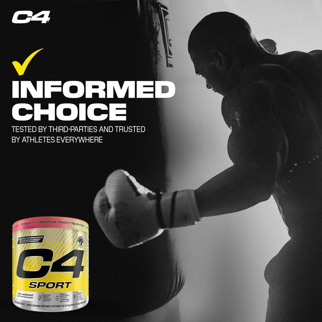 C4 Sport Pre Workout Powder - Preworkout Energy with Creatine, Beta-Alanine, and 135Mg Caffeine - NSF Certified for Sport - Strawberry Watermelon, 30 Servings