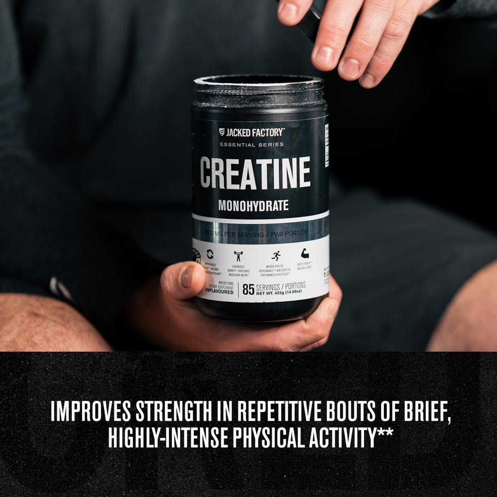 Creatine Monohydrate Powder 425G - Canadian-Owned Informed Choice Certified Supplement for Increased Muscle Mass*, Improved Strength, Power, & Performance** - 85 Servings, Unflavored