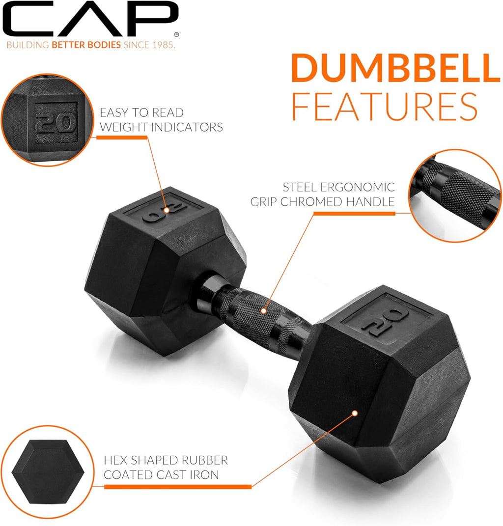 Coated Hex Dumbbell Weight - Pairs | Multiple Options