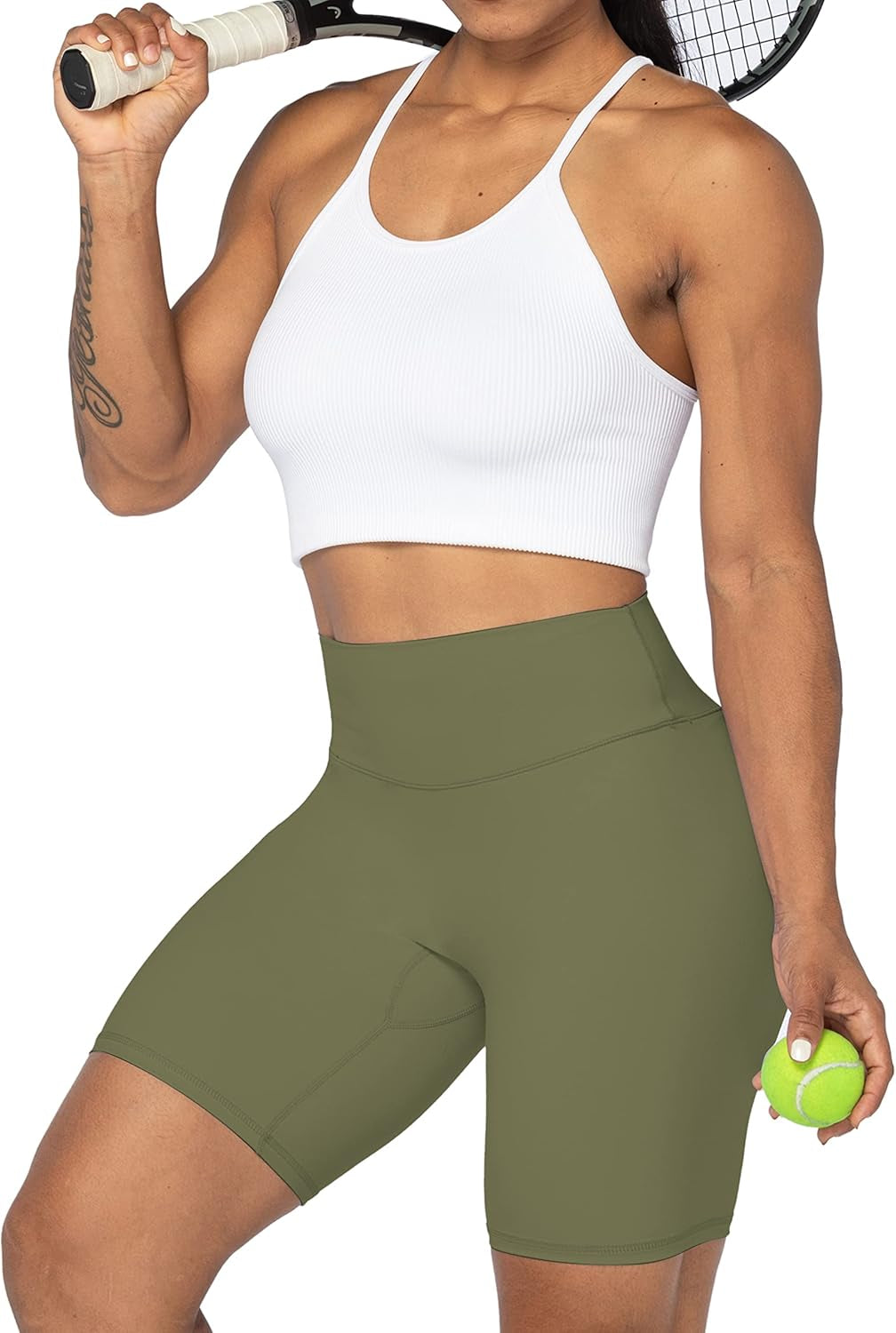 High Waist Biker Shorts for Women No Front Seam Soft Yoga Workout Gym Bike Shorts Tummy Control Squat Proof