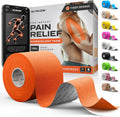 Kinesiology Tape-Incredible Support for Athletic Sports and Recovery+Free Taping Guide - Uncut 2 Inch 16.4 Feet Roll (Tiger Orange + Free Taping Guide, Pack of 1)