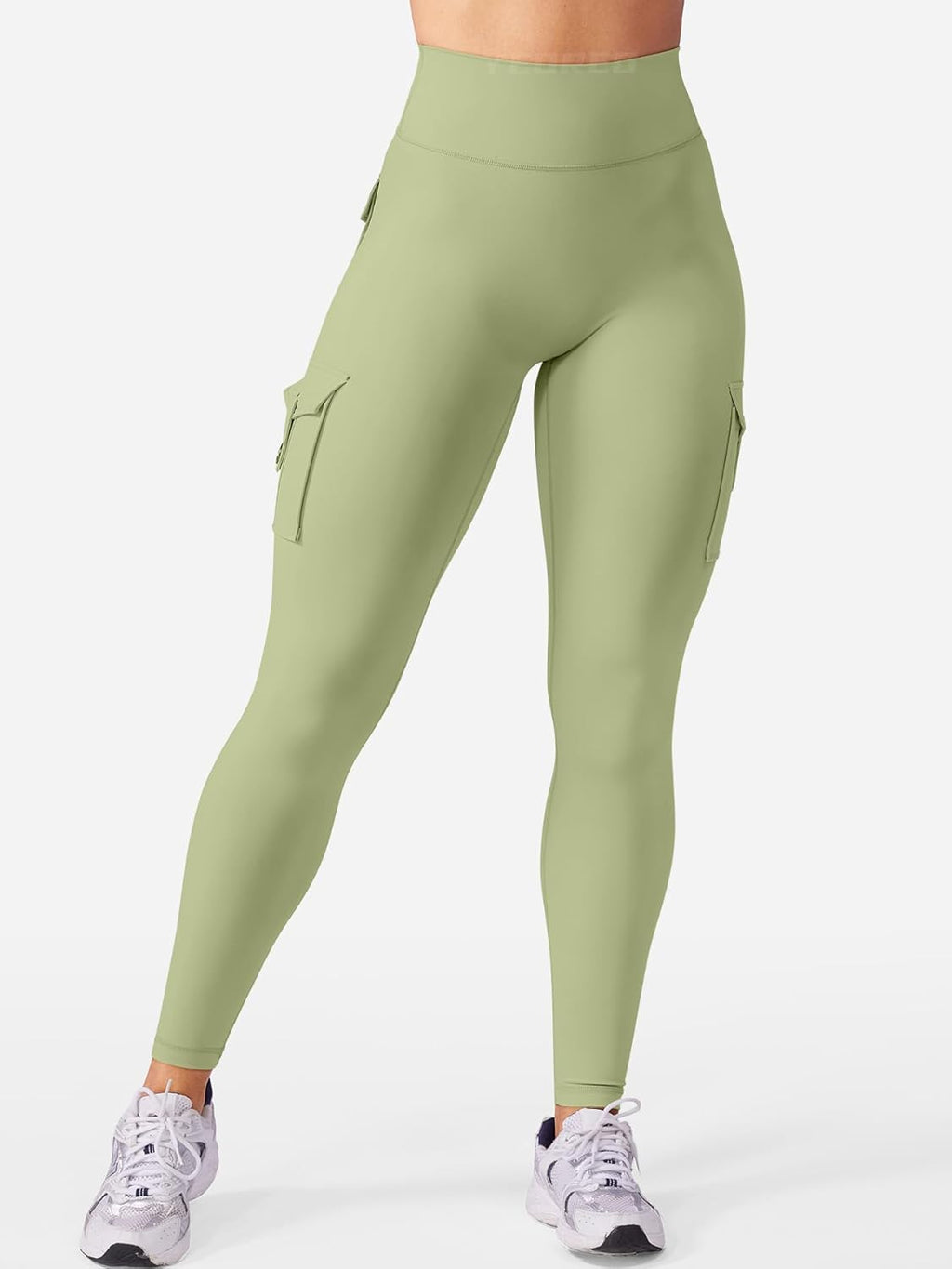Workout Cargo Leggings with Pockets for Women No Front Seam Hidden Scrunch Hedda Leggings Compression Gym Yoga Pants