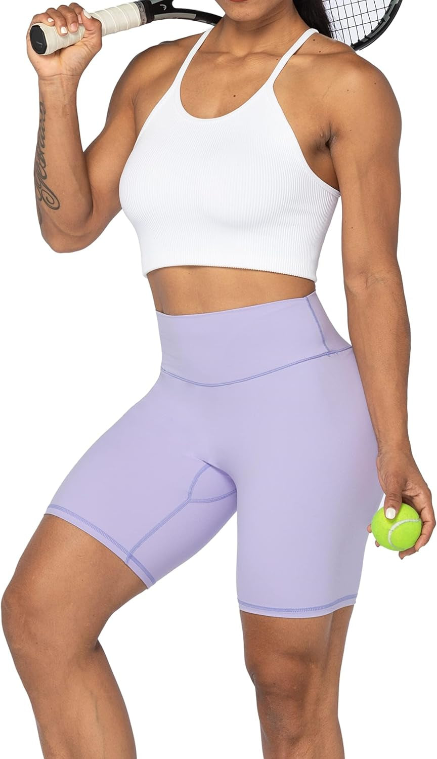 High Waist Biker Shorts for Women No Front Seam Soft Yoga Workout Gym Bike Shorts Tummy Control Squat Proof