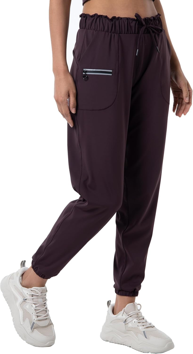 Joggers for Women with Pockets Elastic Waist Workout Sport Gym Pants Comfy Lounge Yoga Running Pants
