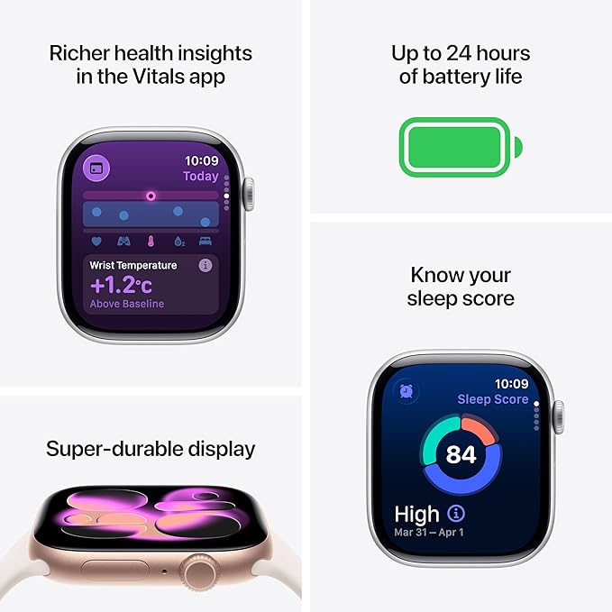 Apple Watch Series 11 GPS 42mm - Jet Black with Sport Band
