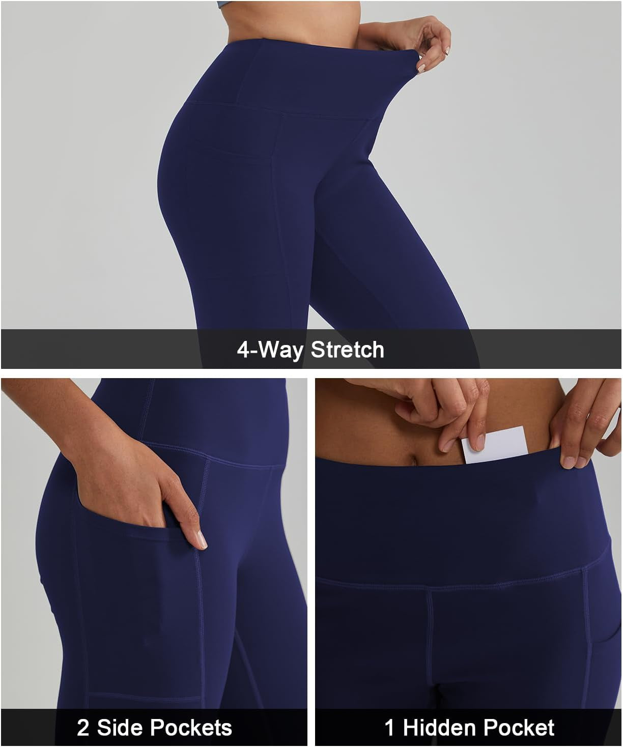 High Waisted Tummy Control Leggings for Women Yoga Pants with Pockets Workout Squat Proof Tights