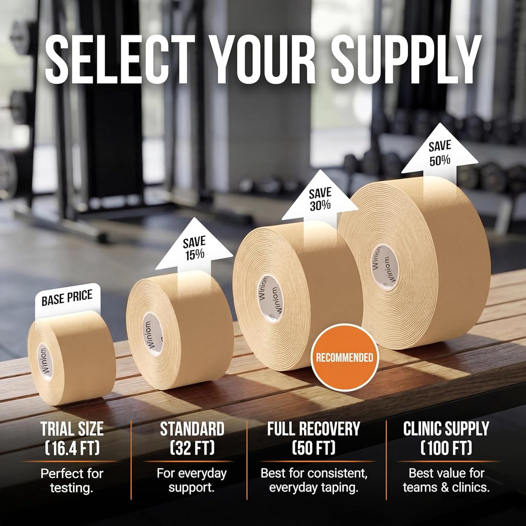 Kinesiology Tape-Incredible Support for Athletic Sports and Recovery+Free Taping Guide - Pre-Cut 2 Inch 16.4 Feet (Desert Beige + Free Taping Guide, Pack of 1)