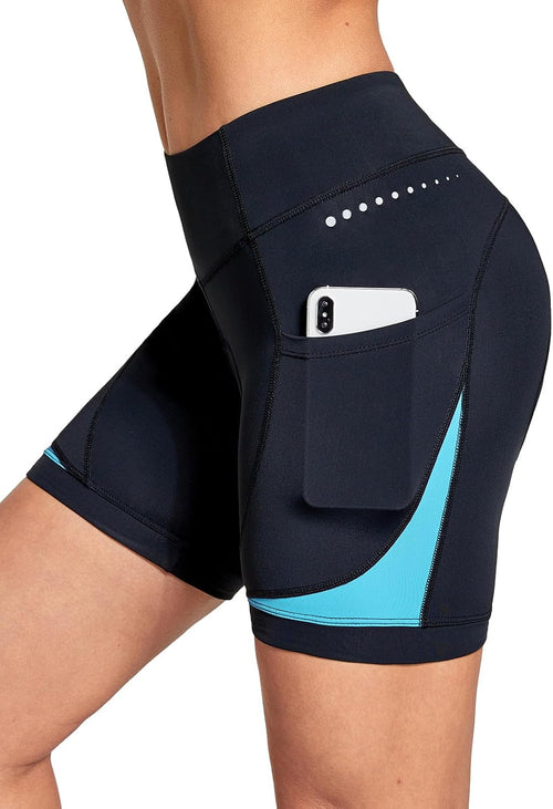 5" Bike Shorts Women 4D Padded Pockets Cycling Shorts Mountain Biking Bicycle Spin Gel UPF50+