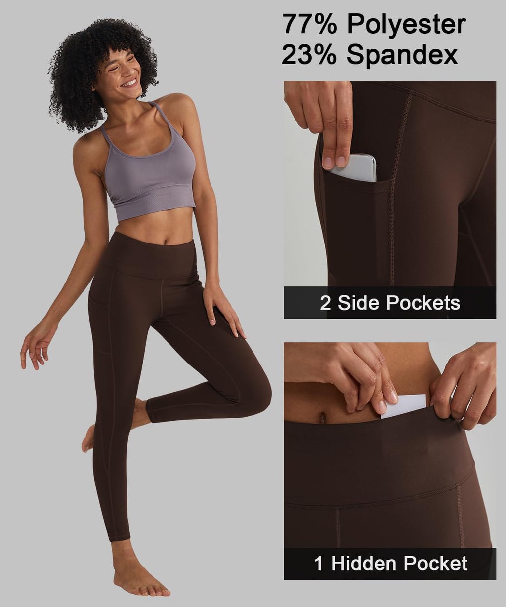 Leggings for Women with 3 Pockets Buttery Soft High Waisted Yoga Pants Non-See-Through Full-Length Tights