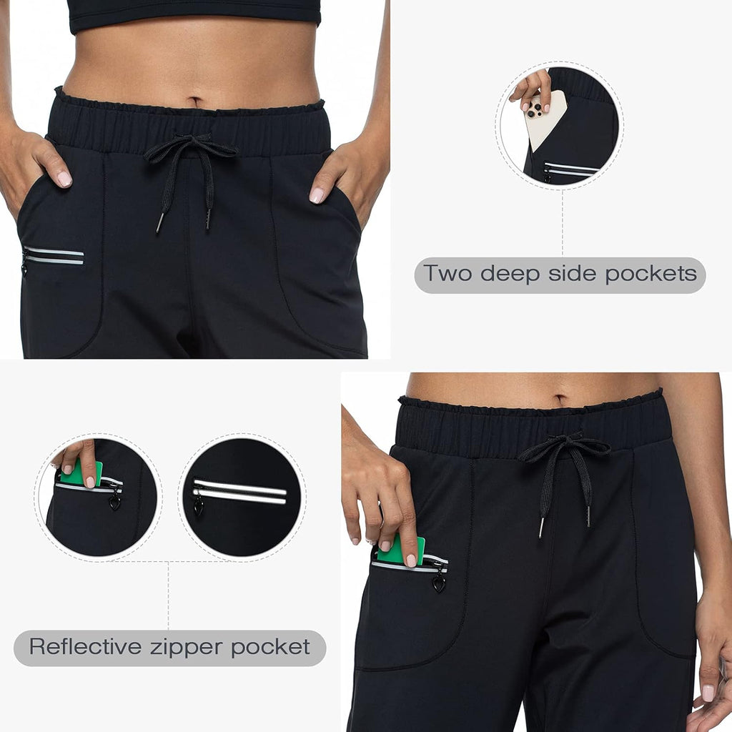 Joggers for Women with Pockets Elastic Waist Workout Sport Gym Pants Comfy Lounge Yoga Running Pants