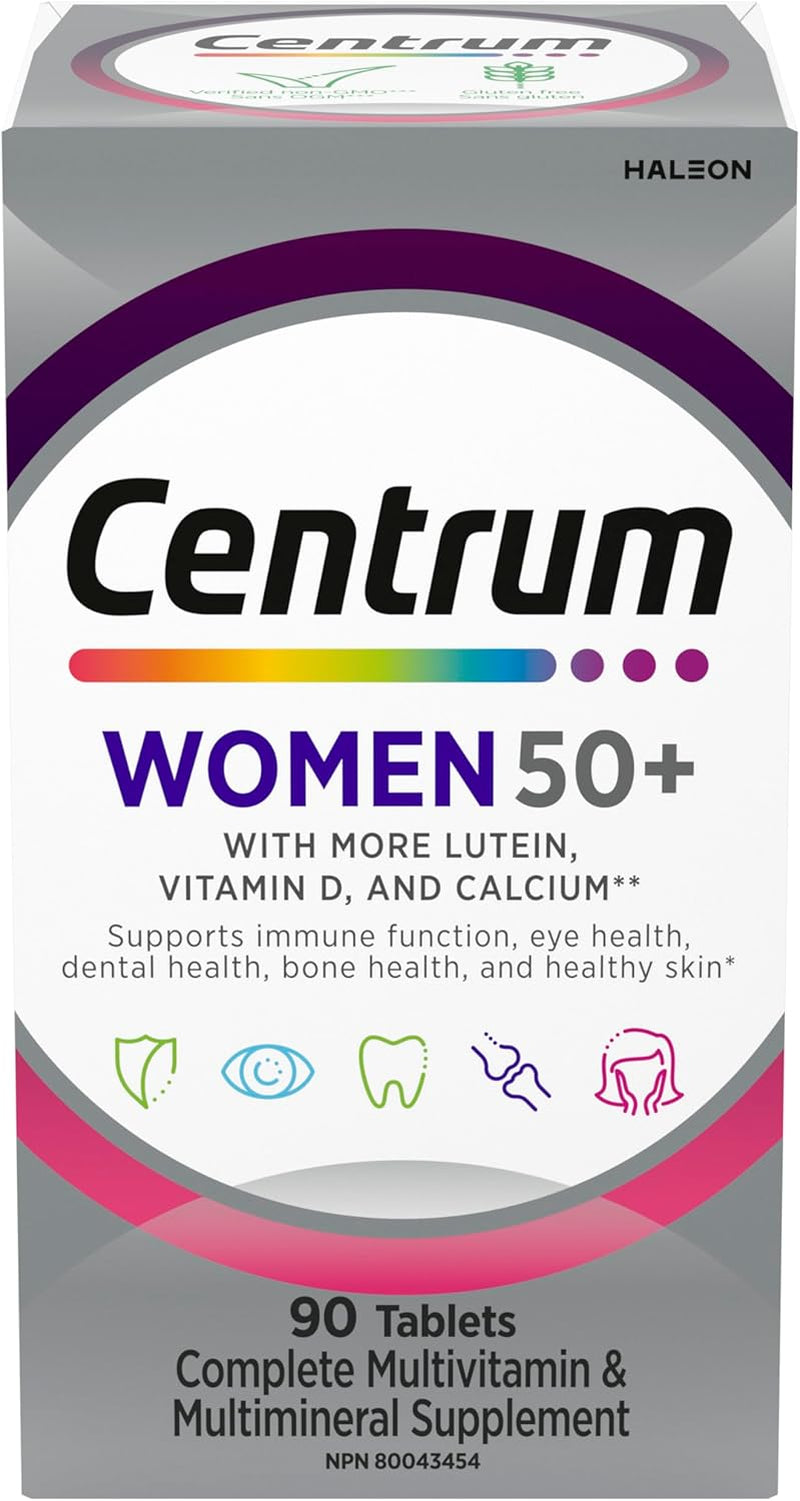 Women 50 plus Multivitamins/Minerals Supplement for Women 50+, 90 Tablets (Packaging May Vary)
