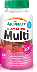 Jamieson Multivitamin Gummies for Women Mixed Berry Flavour, Supports Bone Health, Immunity, Energy, Hair, Skin and Nails. with Biotin and Vitamin B12, Vegetarian, Non-Gmo, No Gluten, Artificial Colours, Flavours or Preservatives, 130 Count