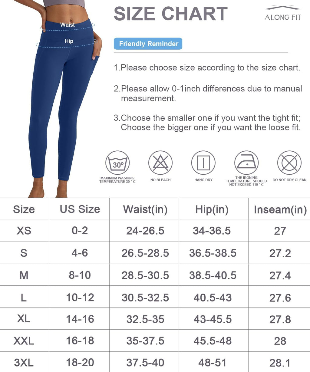 Leggings for Women with 3 Pockets Buttery Soft High Waisted Yoga Pants Non-See-Through Full-Length Tights