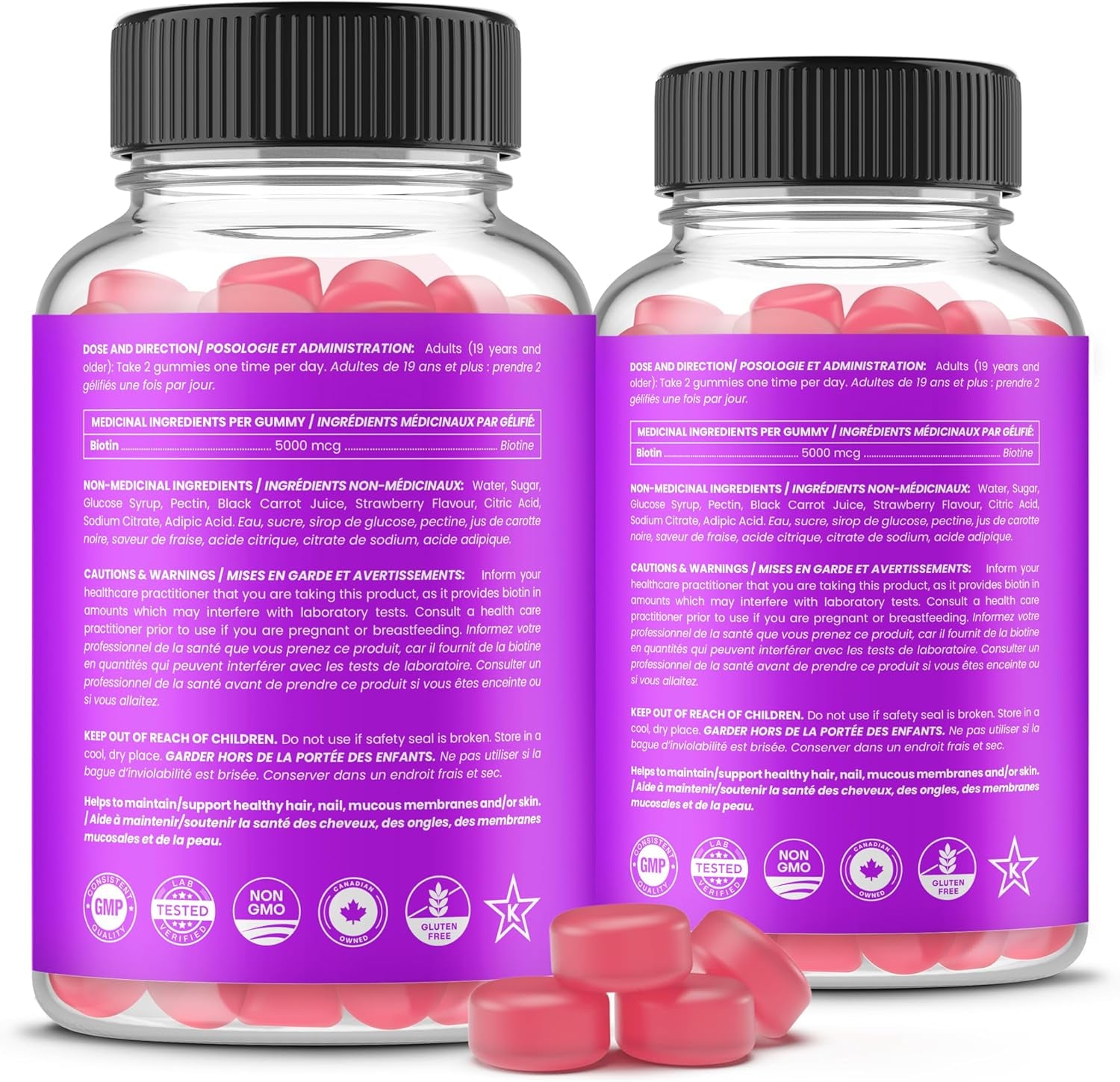 Biotin Gummies 10,000Mcg per Serving | Healthy Hair, Skin & Nails Vitamin Gummies for Women & Men | Chewable Biotin Supplement | Vegan & Non-Gmo | 120 Gummies | 5000Mcg per Gummy