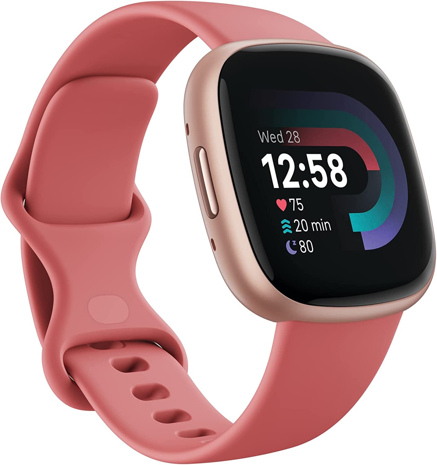 Google  Versa 4 Fitness Smartwatch with Daily Readiness, Gps, 24/7 Heart Rate, 40+ Exercise Modes, Sleep Tracking and More, Pink Sand/Copper Rose, One Size (S and L Bands Included)
