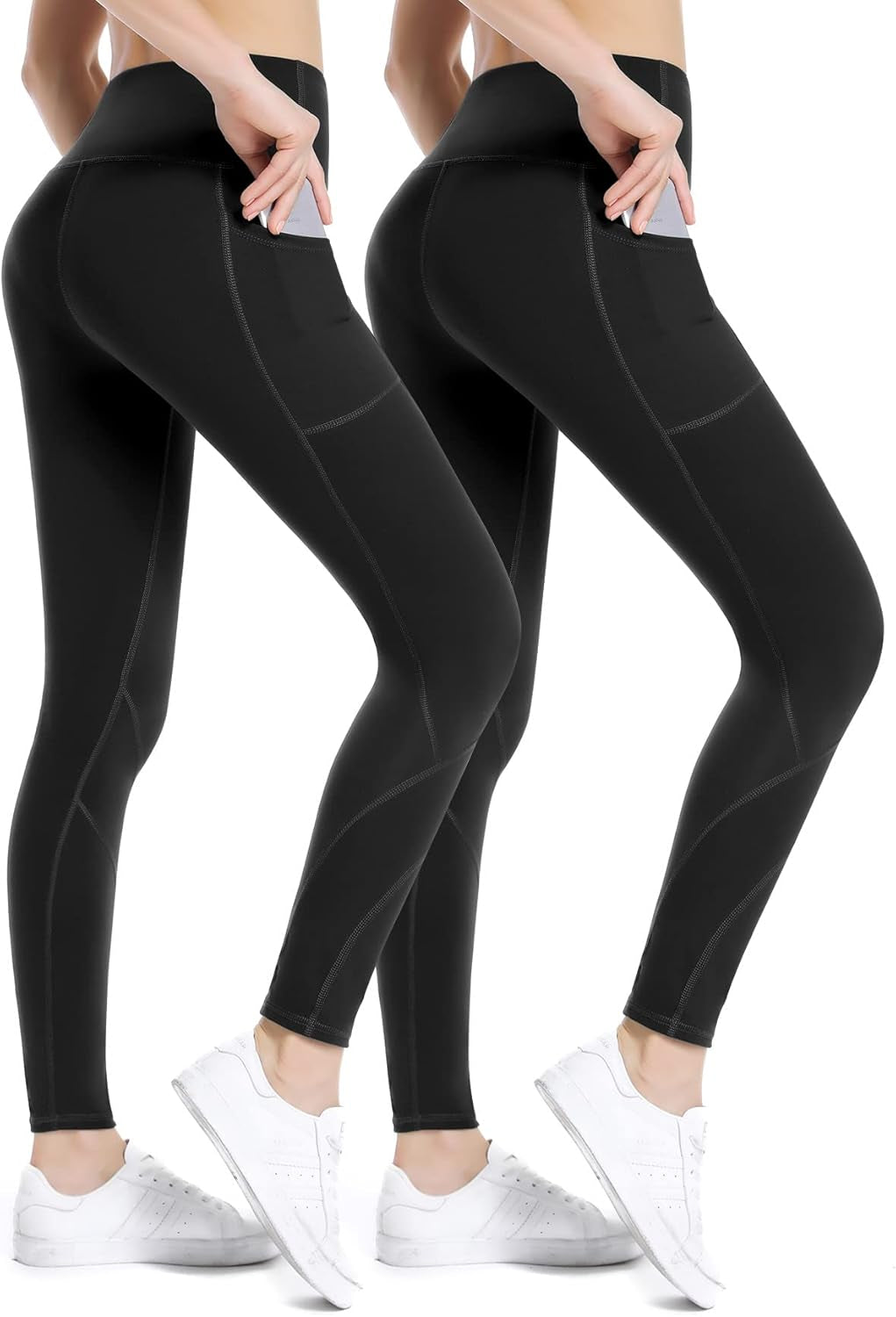 High Waisted Tummy Control Leggings for Women Yoga Pants with Pockets Workout Squat Proof Tights