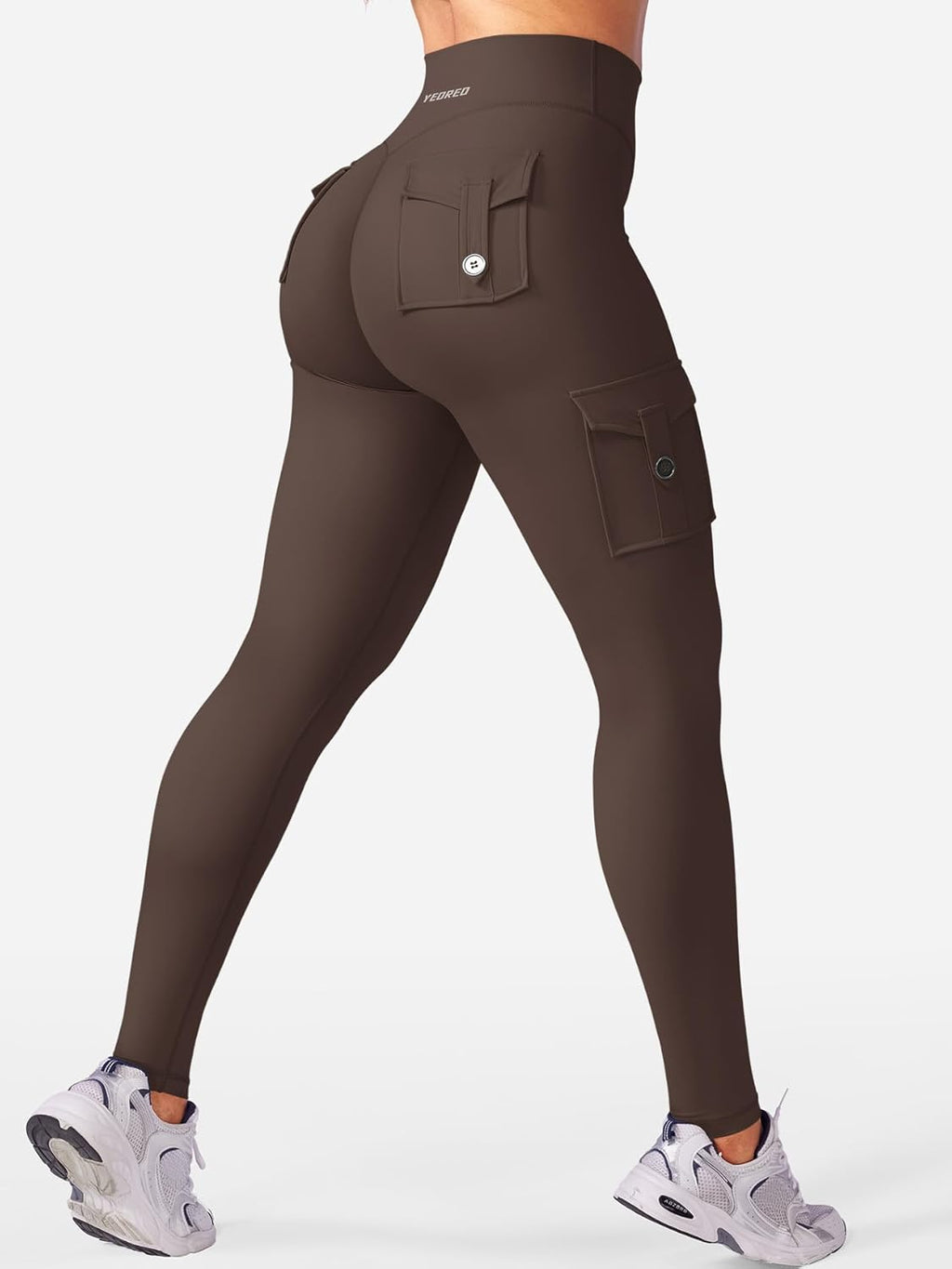 Workout Cargo Leggings with Pockets for Women No Front Seam Hidden Scrunch Hedda Leggings Compression Gym Yoga Pants