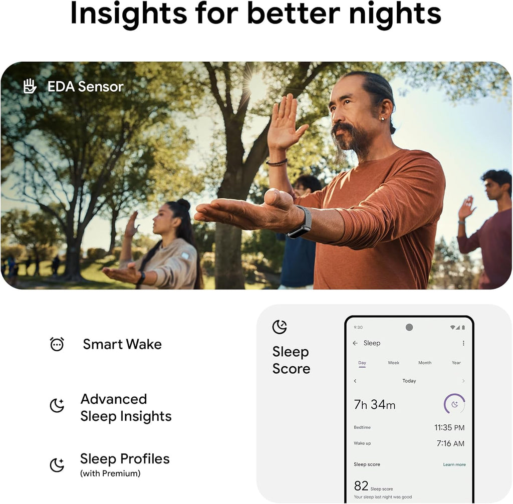 Google  Charge 6 Advanced Health and Fitness Tracker with Built-In GPS, Stress Management Tools, Sleep Tracking, 24/7 Heart Rate and More -- Silver/White