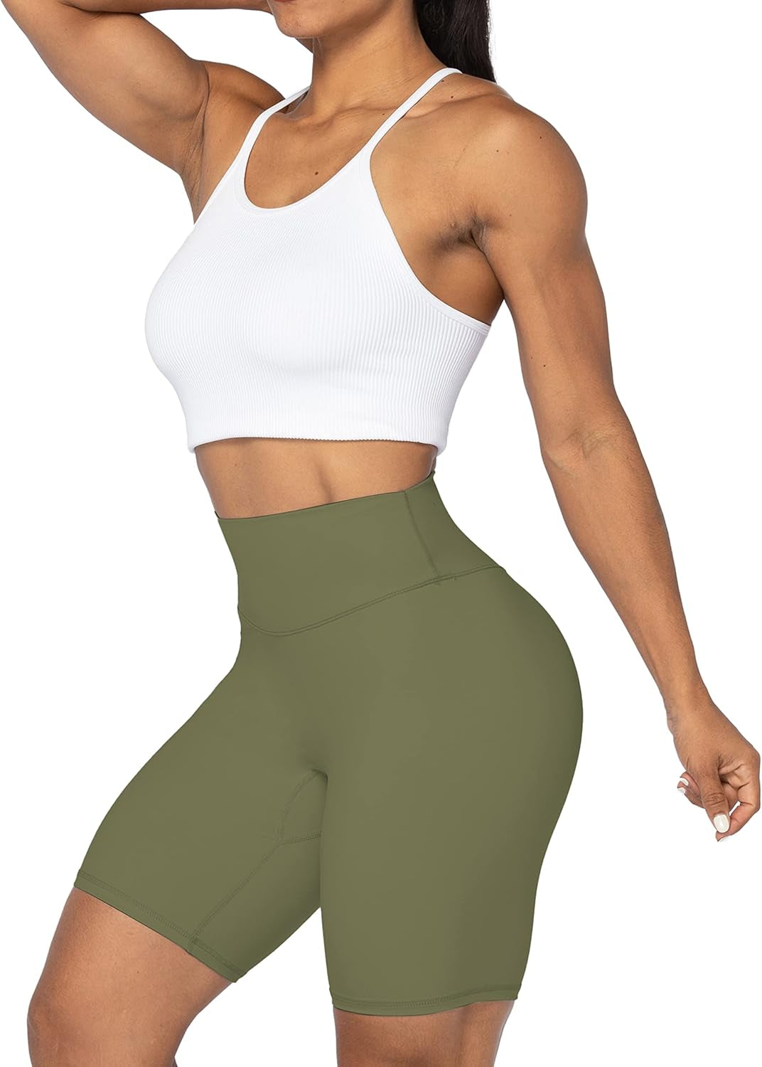 High Waist Biker Shorts for Women No Front Seam Soft Yoga Workout Gym Bike Shorts Tummy Control Squat Proof