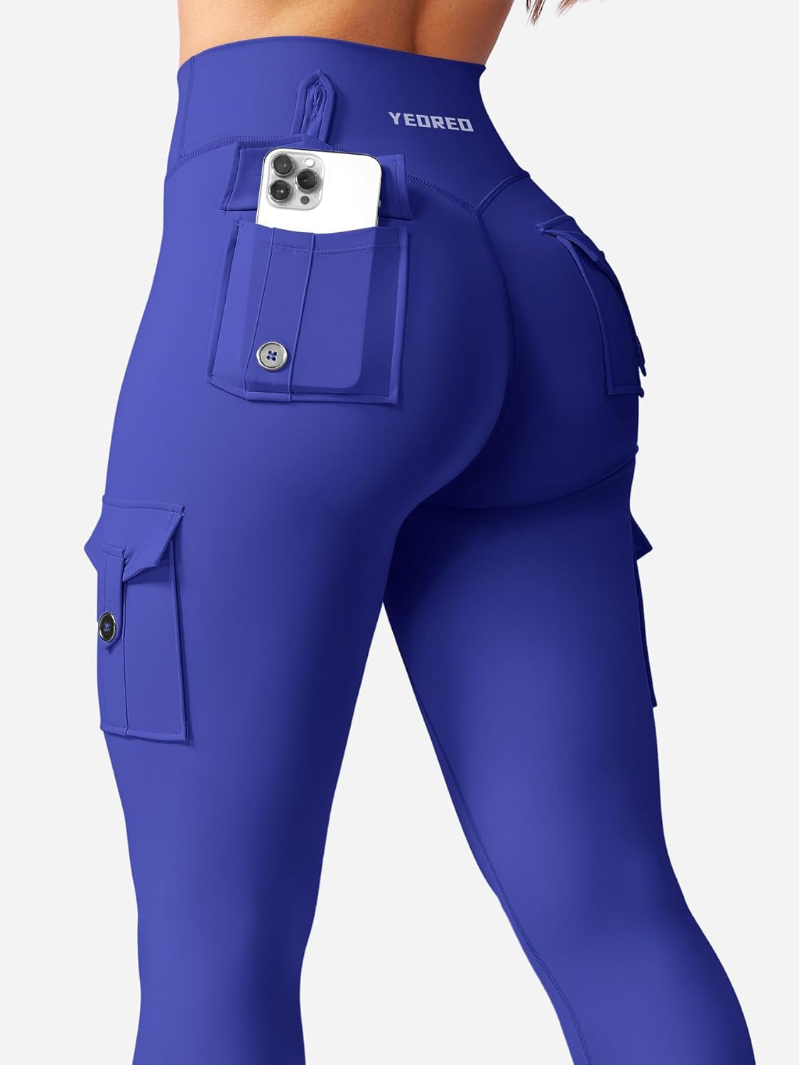 Workout Cargo Leggings with Pockets for Women No Front Seam Hidden Scrunch Hedda Leggings Compression Gym Yoga Pants