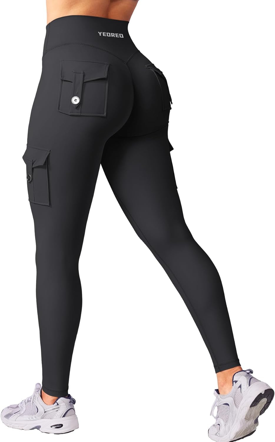 Workout Cargo Leggings with Pockets for Women No Front Seam Hidden Scrunch Hedda Leggings Compression Gym Yoga Pants