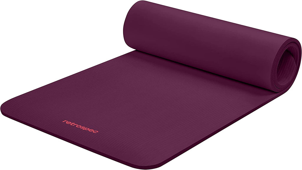 Solana Yoga Mat 1/2" Thick W/Nylon Strap for Men & Women - Non Slip Excercise Mat for Yoga, Pilates, Stretching, Floor & Fitness Workouts