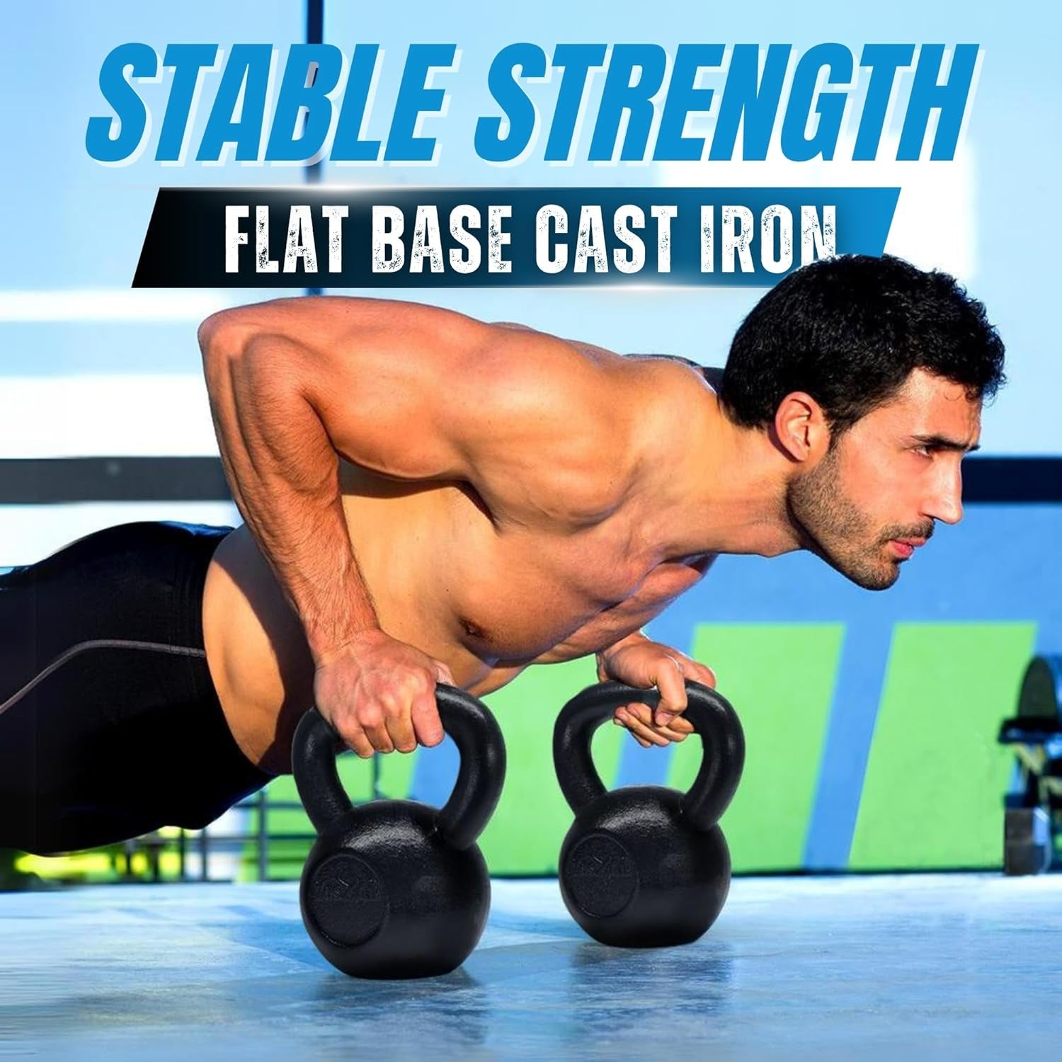 5-50 Lbs Cast Iron Kettlebell for Dumbbell Weights Exercises, Gym, Full Body Home Workout Equipment, Push Up, Grip and Strength Training