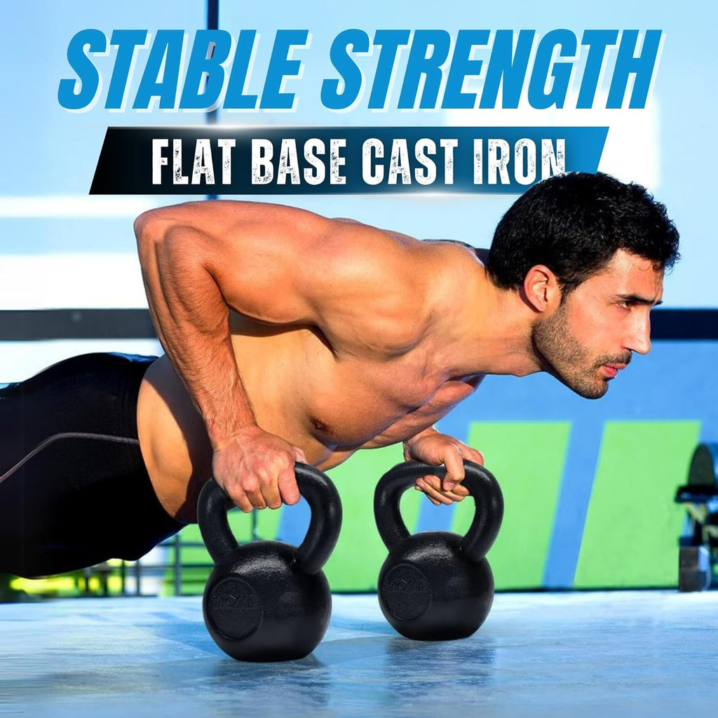 5-50 Lbs Cast Iron Kettlebell for Dumbbell Weights Exercises, Gym, Full Body Home Workout Equipment, Push Up, Grip and Strength Training