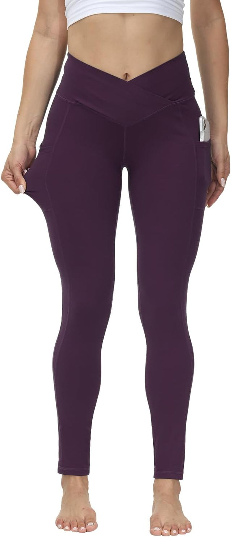 Leggings for Women with 3 Pockets Buttery Soft High Waisted Yoga Pants Non-See-Through Full-Length Tights