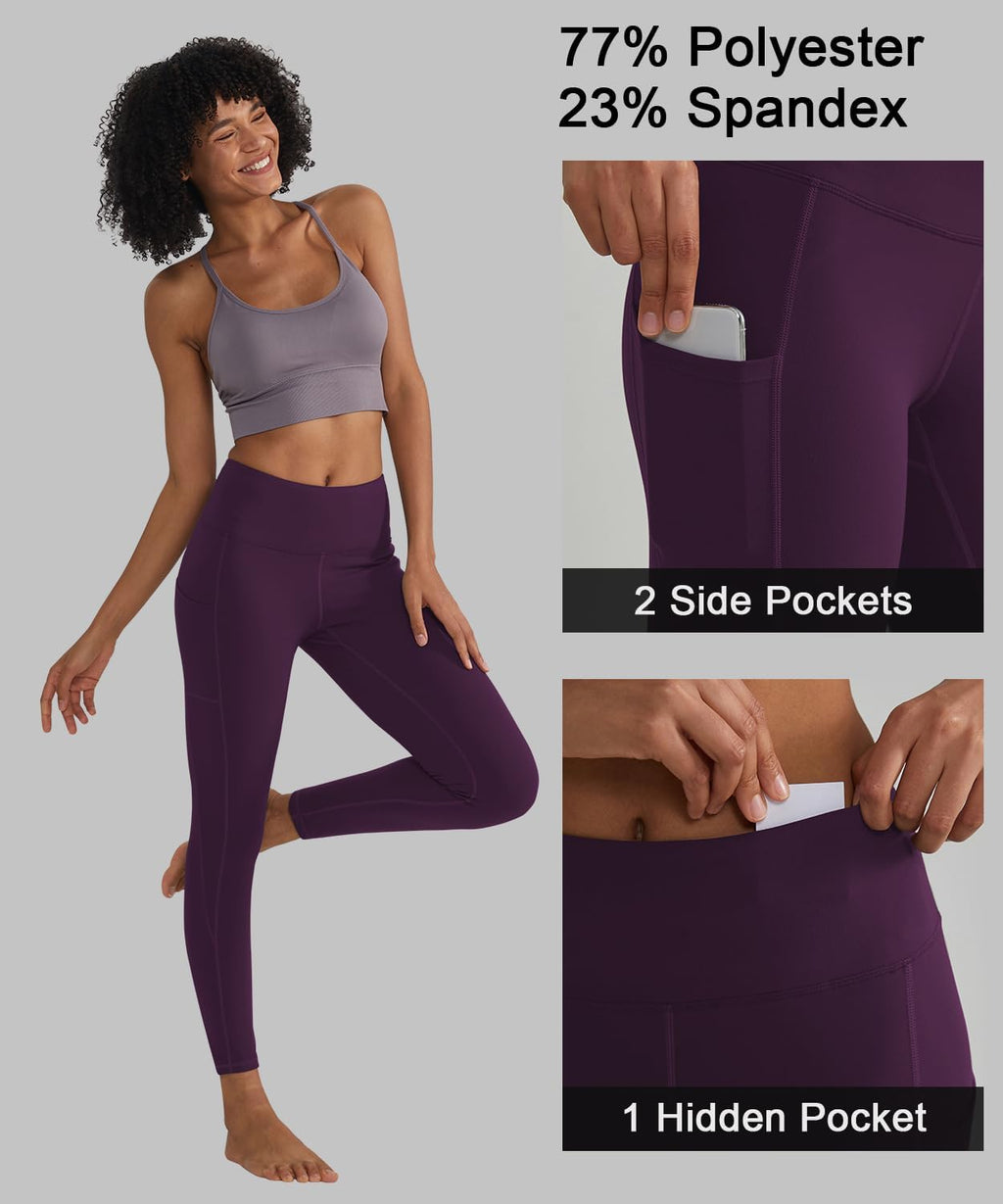 Leggings for Women with 3 Pockets Buttery Soft High Waisted Yoga Pants Non-See-Through Full-Length Tights