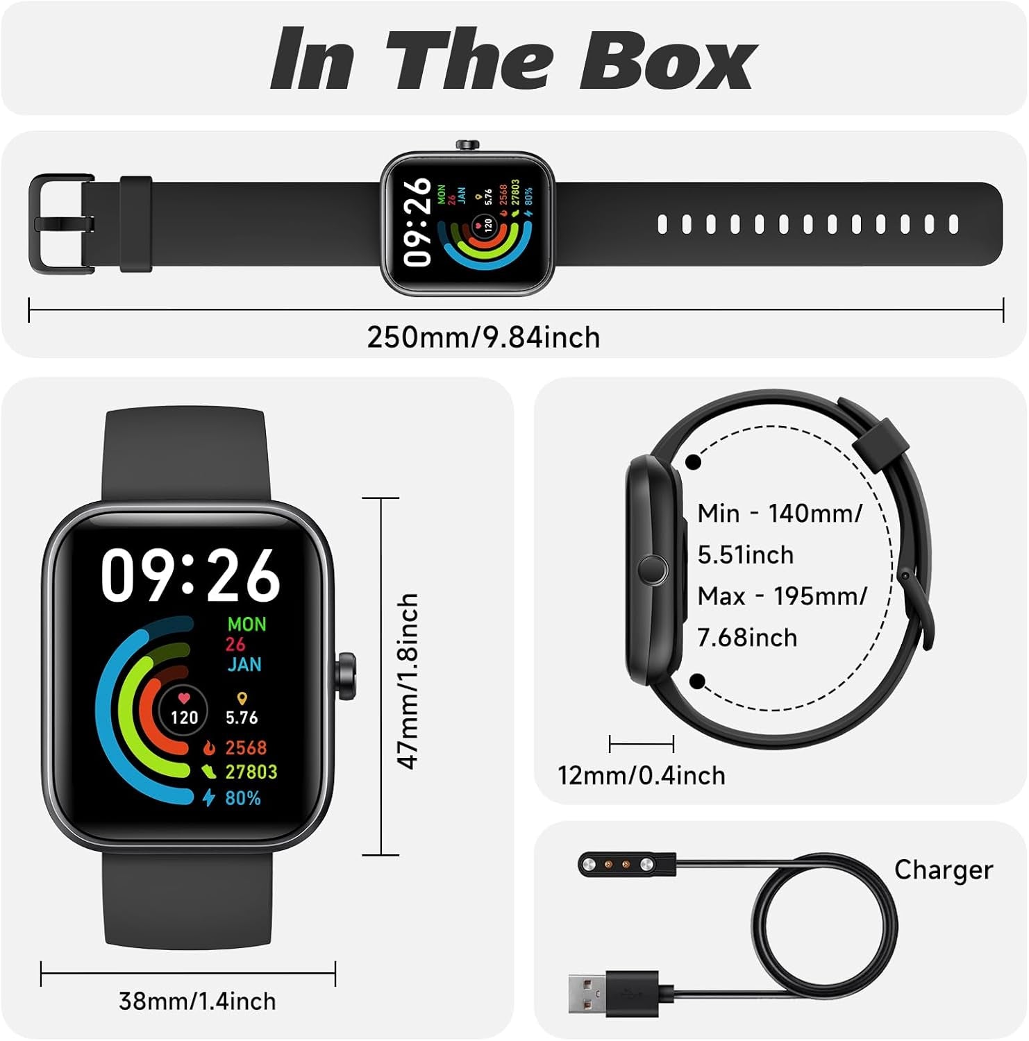 Smart Watch for Men Women with Bluetooth Call, Alexa Built-In, Heart Rate & Sleep Monitor, 1.83" DIY Dial Fitness Watch with 100+ Sport Modes, IP68 Waterproof, Compatible with Android Ios