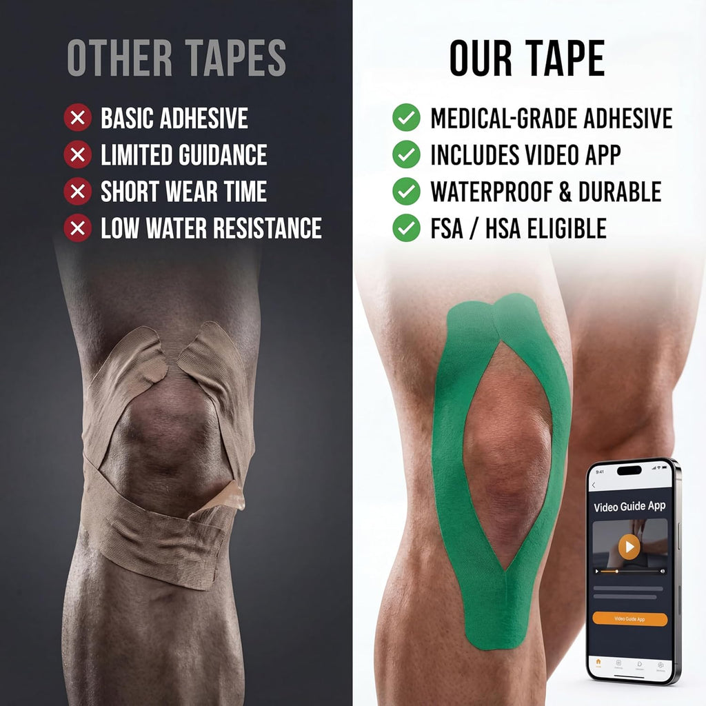 Kinesiology Tape-Incredible Support for Athletic Sports and Recovery+Free Taping Guide - Uncut 2 Inch 16.4 Feet Roll (Forest Green + Free Taping Guide, Pack of 1)