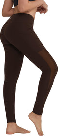Leggings for Women Mesh Yoga Pants with Pockets Gym Workout Running