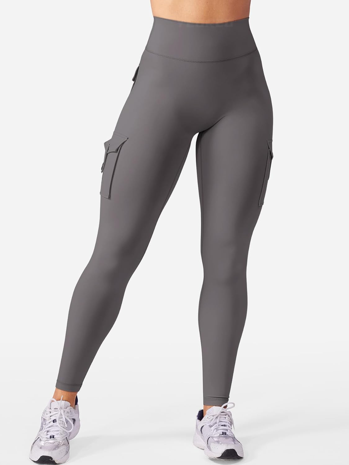 Workout Cargo Leggings with Pockets for Women No Front Seam Hidden Scrunch Hedda Leggings Compression Gym Yoga Pants
