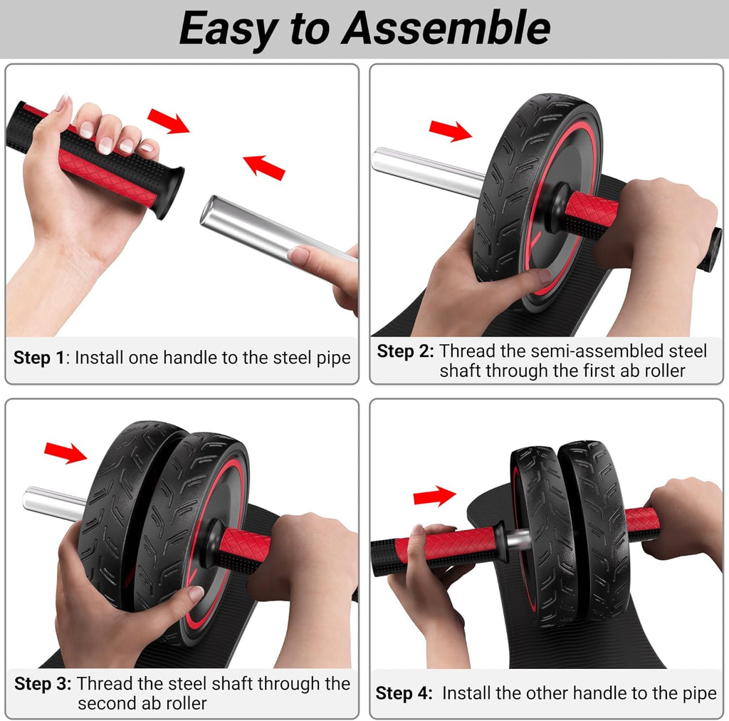 Ab Roller Wheel with Knee Pad Abdominal Exercise for Home Gym Fitness Equipment