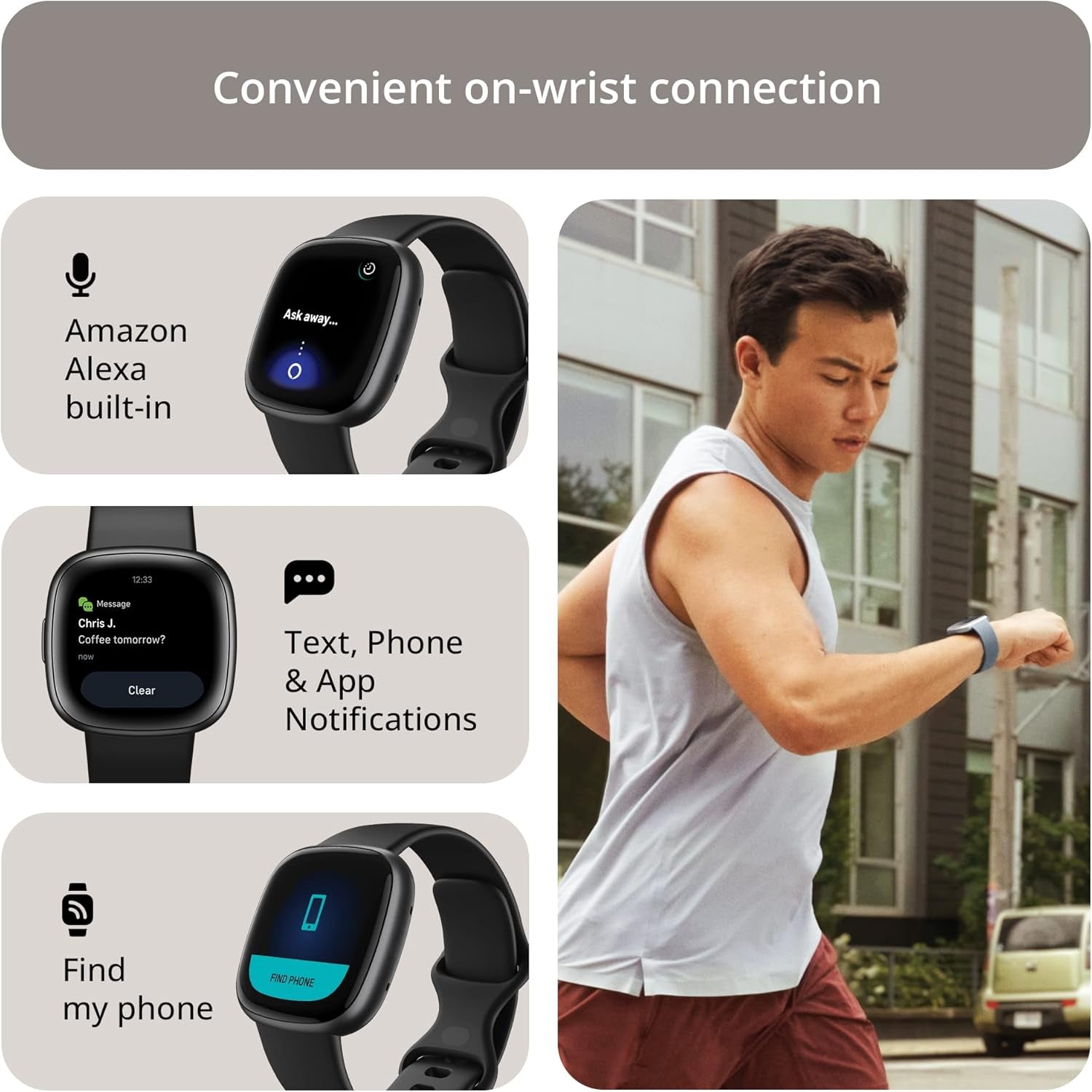 Google  Versa 4 Fitness Smart Watch for Men and Women with Daily Readiness, Gps, 24/7 Heart Rate, 40+ Exercise Modes, Sleep Tracking and More, Black/Graphite, One Size (S and L Bands Included