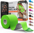 Kinesiology Tape-Incredible Support for Athletic Sports and Recovery+Free Taping Guide - Uncut 2 Inch 16.4 Feet Roll (Lime Green + Free Taping Guide, Pack of 1)