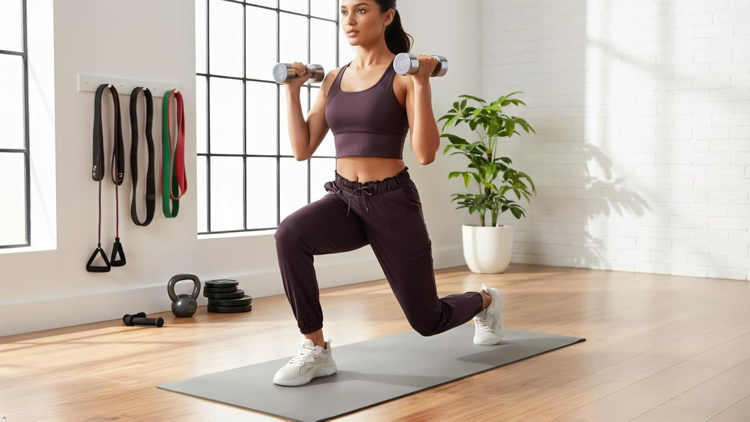 Joggers for Women with Pockets Elastic Waist Workout Sport Gym Pants Comfy Lounge Yoga Running Pants