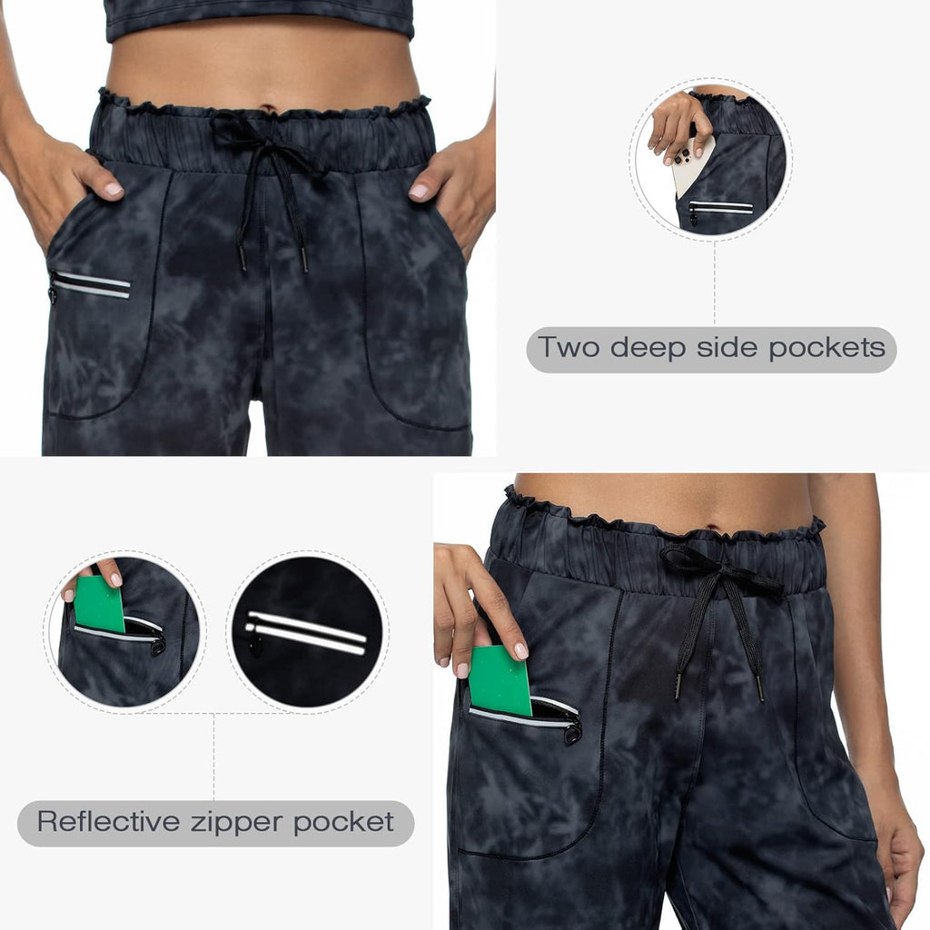 Joggers for Women with Pockets Elastic Waist Workout Sport Gym Pants Comfy Lounge Yoga Running Pants