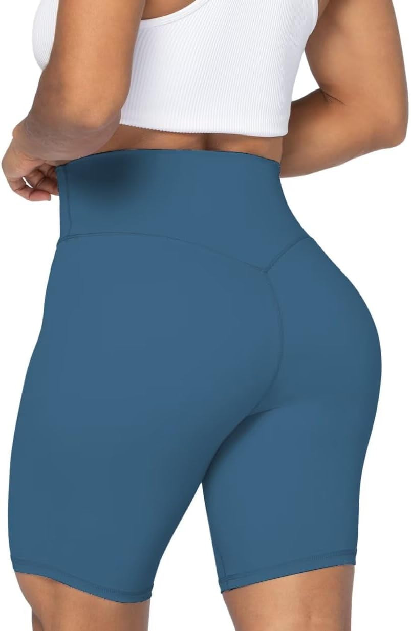 High Waist Biker Shorts for Women No Front Seam Soft Yoga Workout Gym Bike Shorts Tummy Control Squat Proof