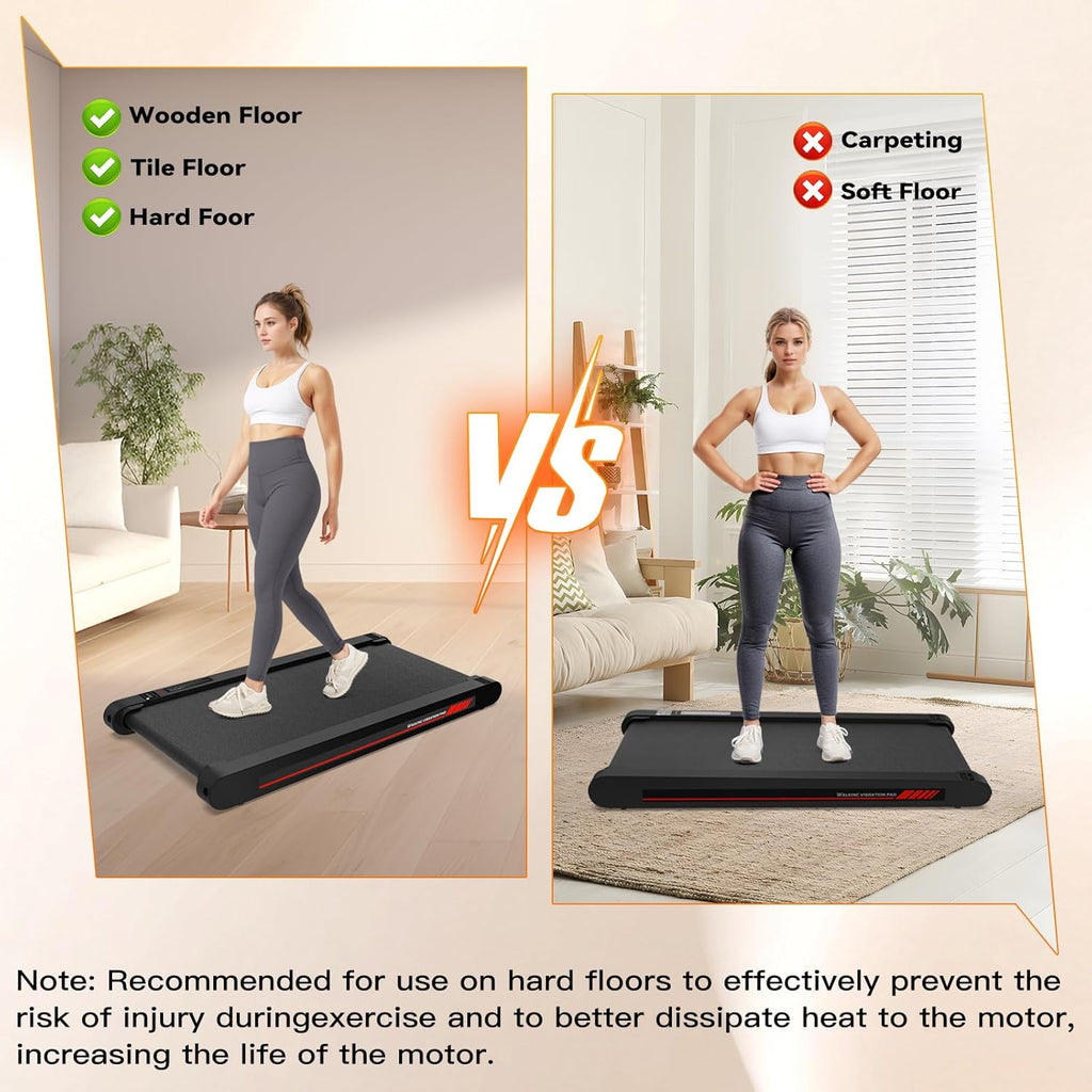 4 in 1 Walking Vibration Pad Treadmill, Walking Treadmill Pad for Home with Remote Control and APP