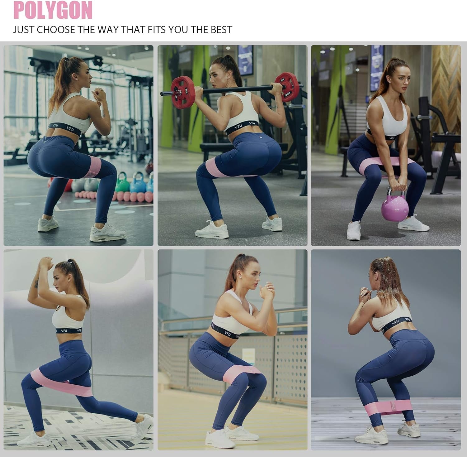 Resistance Exercise Bands,  Fabric Non Slip Hip Bands for Squats, Legs, Butt, Thigh and Hip Workout, Thick Wide Fitness Loop for Men & Women. Workout Guide Included (Set of 3)