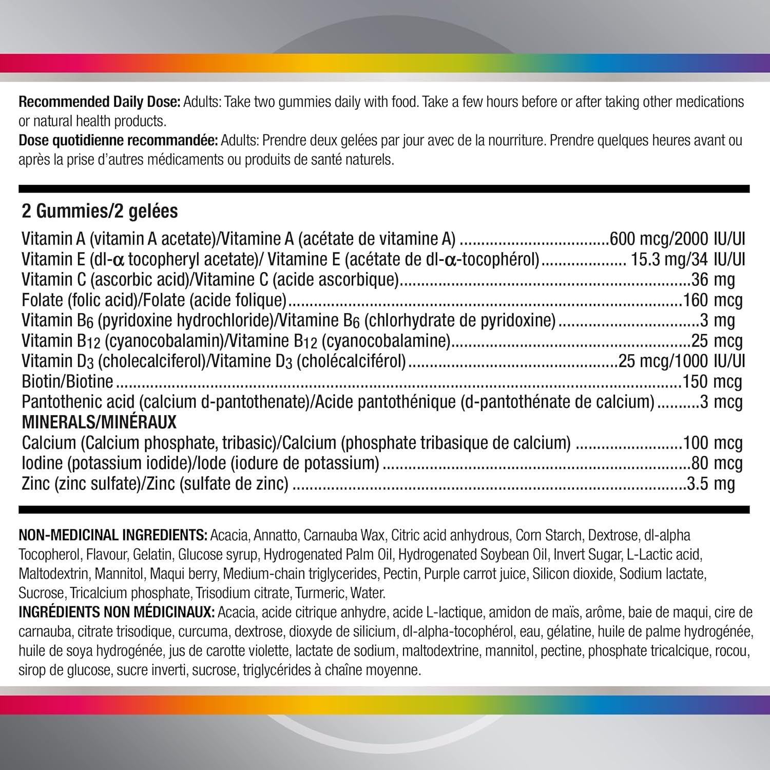 Women 50 plus Multigummies, Multivitamins/Minerals Gummies for Women 50+, Cherry, Berry, and Orange Flavours, 120 Gummies (Packaging May Vary)