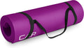 1/2-Inch High Density Exercise Yoga Mat with Strap | Multiple Options