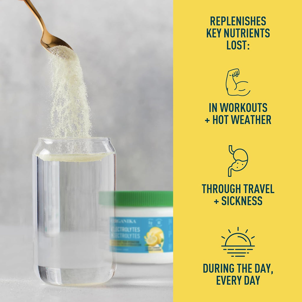 Canadian-Made Electrolytes Powder - Classic Lemonade - Sugar-Free Hydration and Electrolyte Replenishment with Prebiotics and Vitamin C - 210G - 60 Servings