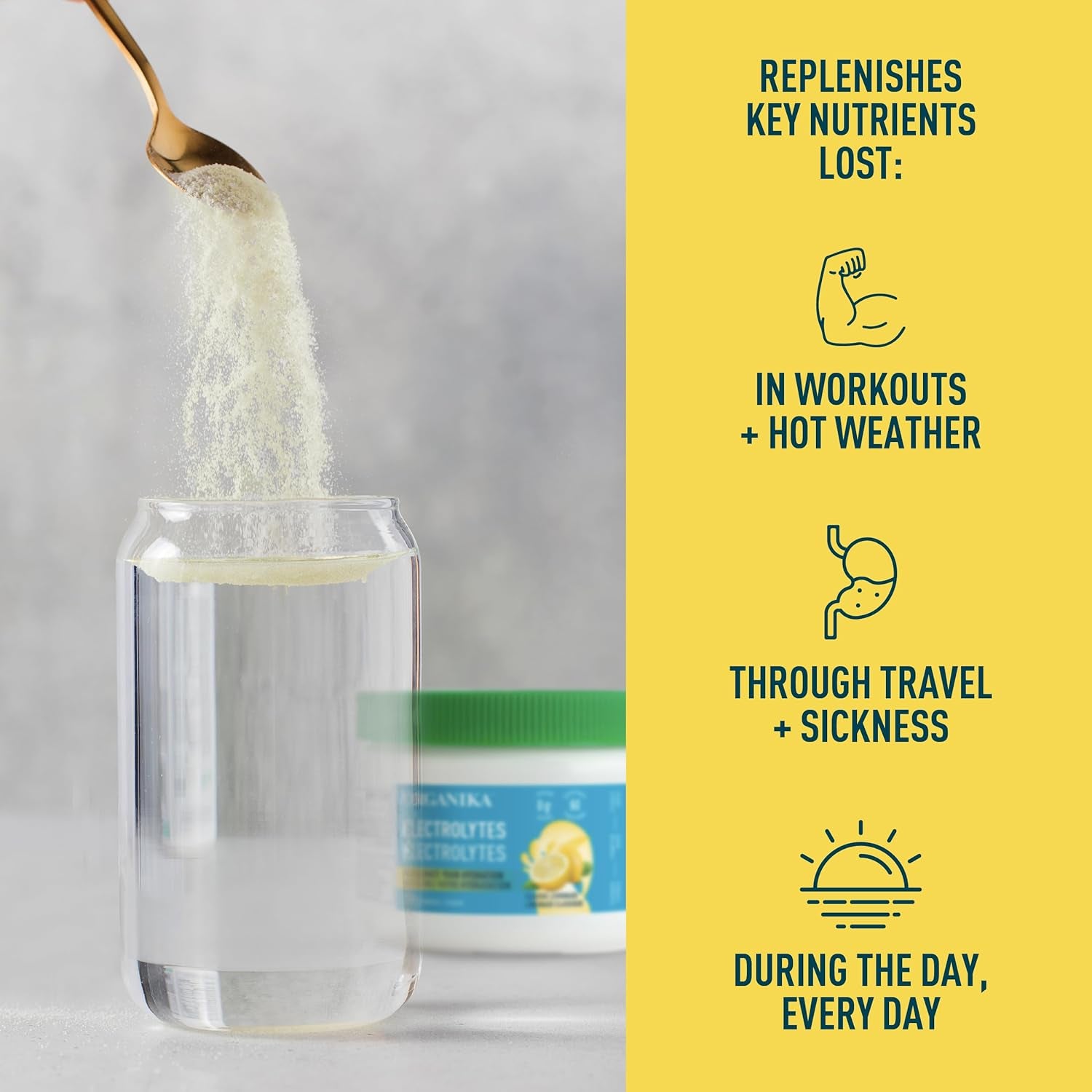 Canadian-Made Electrolytes Powder - Classic Lemonade - Sugar-Free Hydration and Electrolyte Replenishment with Prebiotics and Vitamin C - 210G - 60 Servings