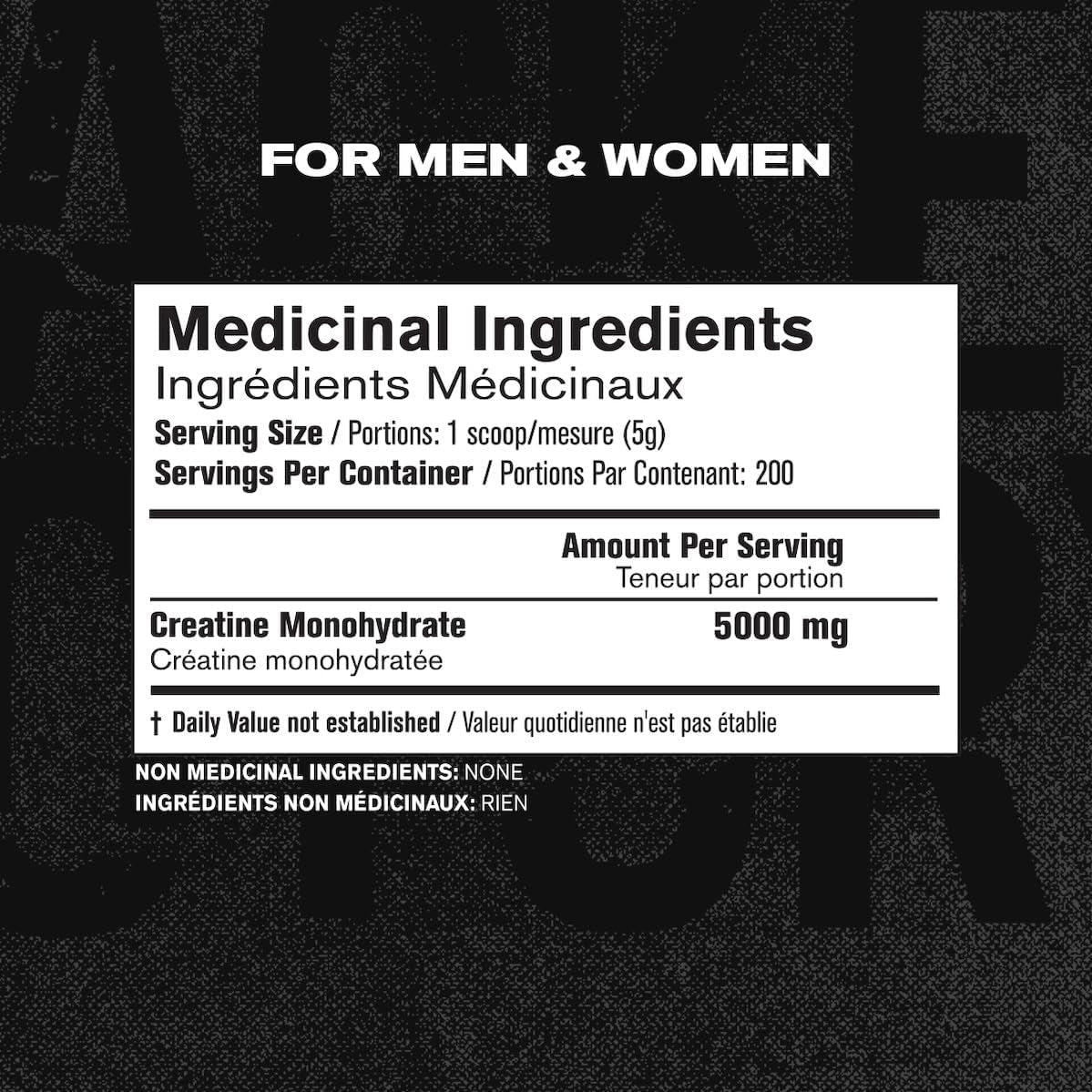 Creatine Monohydrate Powder 1000G - Canadian-Owned Informed Choice Certified Supplement for Increased Muscle Mass*, Improved Strength, Power, & Performance** - 200 Servings, Unflavored
