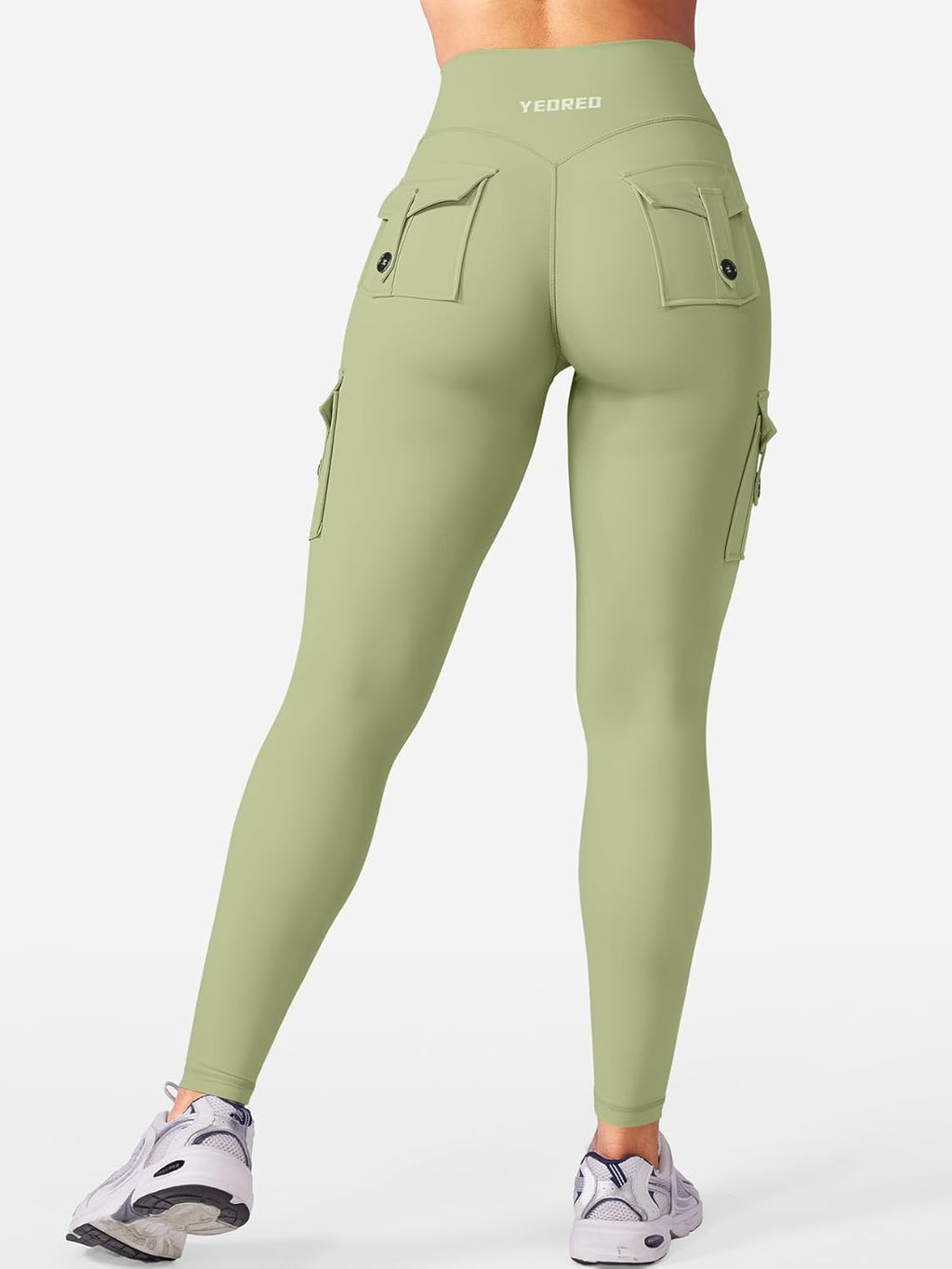 Workout Cargo Leggings with Pockets for Women No Front Seam Hidden Scrunch Hedda Leggings Compression Gym Yoga Pants