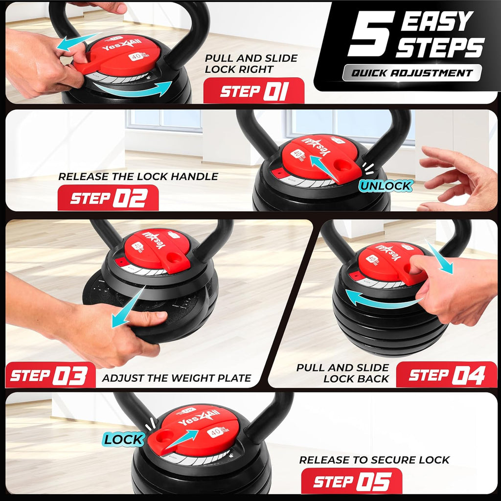 5-50 Lbs Cast Iron Kettlebell for Dumbbell Weights Exercises, Gym, Full Body Home Workout Equipment, Push Up, Grip and Strength Training